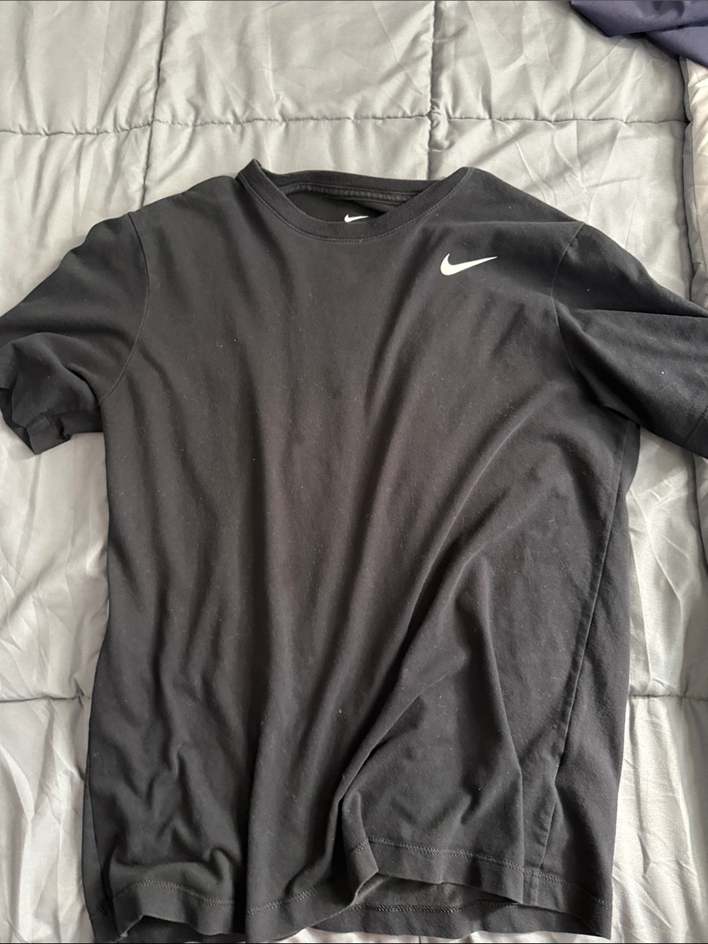 Nike Black Short Sleeve Crew with White Swoosh